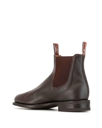 Bottines chelsea en cuir marron foncé R.M. Williams