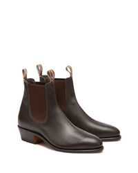 Bottines chelsea en cuir marron foncé R.M. Williams