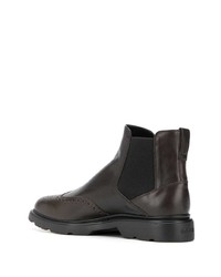 Bottines chelsea en cuir marron foncé Hogan