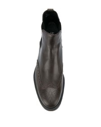 Bottines chelsea en cuir marron foncé Hogan