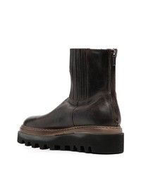 Bottines chelsea en cuir marron foncé Eleventy