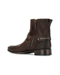 Bottines chelsea en cuir marron foncé John Varvatos