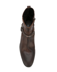 Bottines chelsea en cuir marron foncé John Varvatos