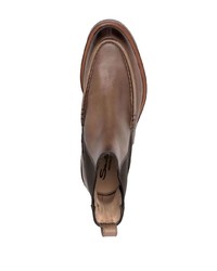 Bottines chelsea en cuir marron Santoni