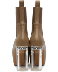 Bottines chelsea en cuir marron Rick Owens