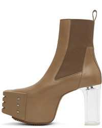 Bottines chelsea en cuir marron Rick Owens