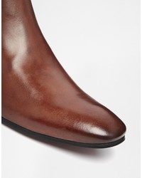 Bottines chelsea en cuir marron Asos