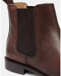 Bottines chelsea en cuir marron Asos