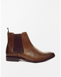 Bottines chelsea en cuir marron Asos