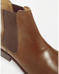 Bottines chelsea en cuir marron Asos