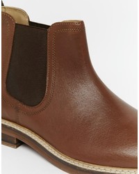 Bottines chelsea en cuir marron Asos