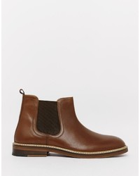 Bottines chelsea en cuir marron Asos