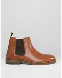 Bottines chelsea en cuir marron Asos