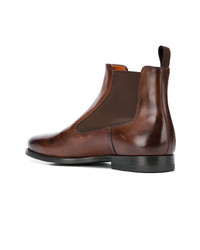 Bottines chelsea en cuir marron Santoni