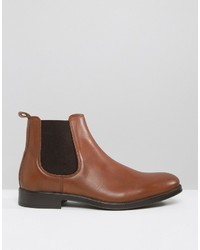 Bottines chelsea en cuir marron Selected