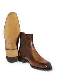 Bottines chelsea en cuir marron Berluti