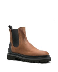 Bottines chelsea en cuir marron Woolrich