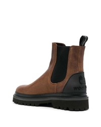 Bottines chelsea en cuir marron Woolrich