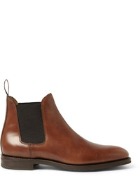 Bottines chelsea en cuir marron John Lobb