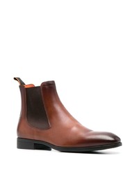 Bottines chelsea en cuir marron Santoni