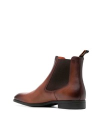 Bottines chelsea en cuir marron Santoni