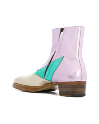 Bottines chelsea en cuir multicolores Walter Van Beirendonck