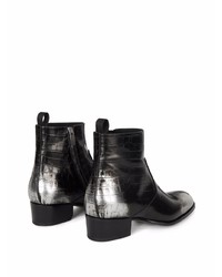 Bottines chelsea en cuir noir et argenté Giuseppe Zanotti