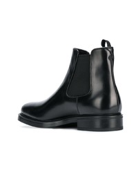 Bottines chelsea en cuir noires Prada