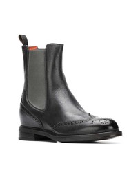 Bottines chelsea en cuir noires Santoni