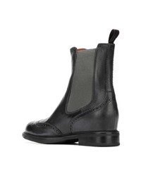 Bottines chelsea en cuir noires Santoni