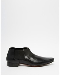 Bottines chelsea en cuir noires Asos