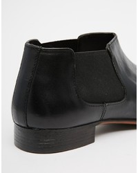 Bottines chelsea en cuir noires Asos