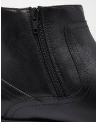 Bottines chelsea en cuir noires Asos