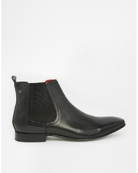 Bottines chelsea en cuir noires Base London