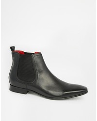 Bottines chelsea en cuir noires Base London