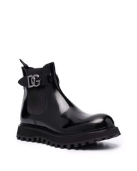 Bottines chelsea en cuir noires Dolce & Gabbana