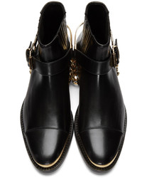 Bottines chelsea en cuir noires Balmain