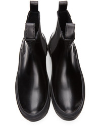 Bottines chelsea en cuir noires Jil Sander