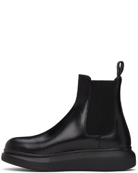 Bottines chelsea en cuir noires Alexander McQueen