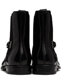 Bottines chelsea en cuir noires Ferragamo