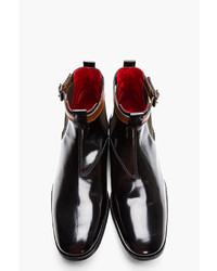 Bottines chelsea en cuir noires Alexander McQueen