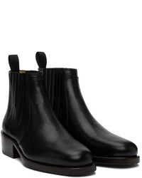 Bottines chelsea en cuir noires Lemaire