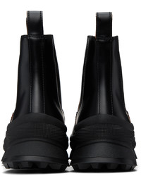 Bottines chelsea en cuir noires Jil Sander