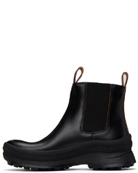 Bottines chelsea en cuir noires Jil Sander