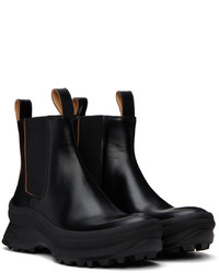 Bottines chelsea en cuir noires Jil Sander