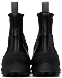 Bottines chelsea en cuir noires Jil Sander