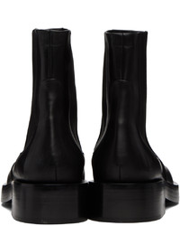 Bottines chelsea en cuir noires Jil Sander