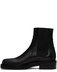 Bottines chelsea en cuir noires Jil Sander