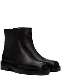 Bottines chelsea en cuir noires Jil Sander