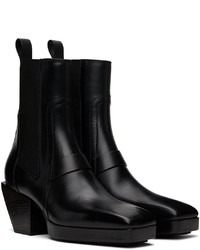 Bottines chelsea en cuir noires Rick Owens